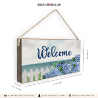 Hydrangea Dreams Welcome Twine Sign