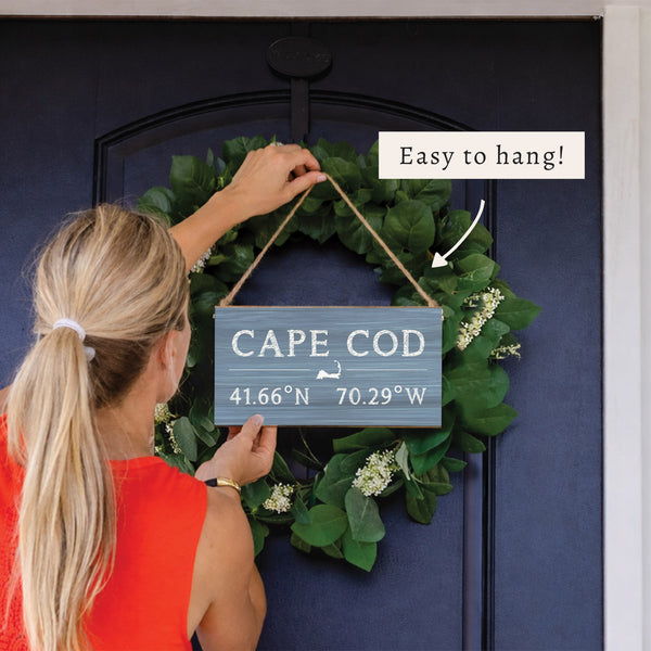 Cape Coordinates Twine Sign