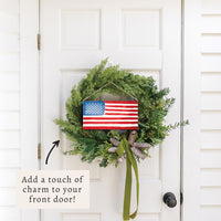 American Flag Watercolor Twine Sign