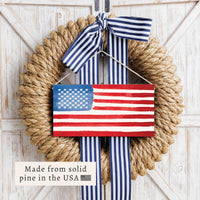 American Flag Watercolor Twine Sign