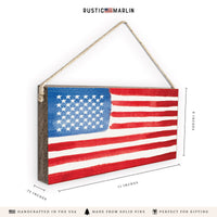 American Flag Watercolor Twine Sign