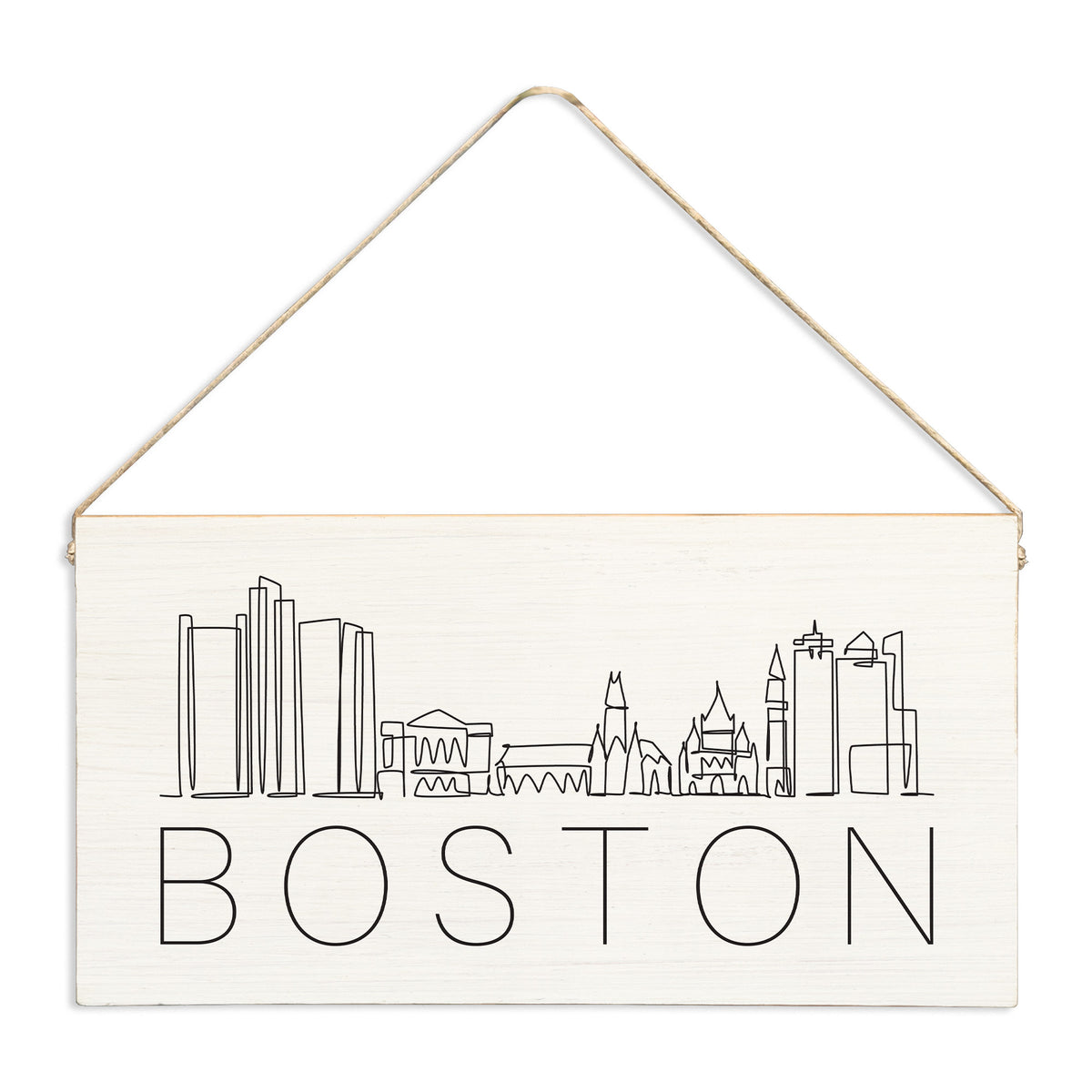 Boston Line Art Skyline Twine Sign