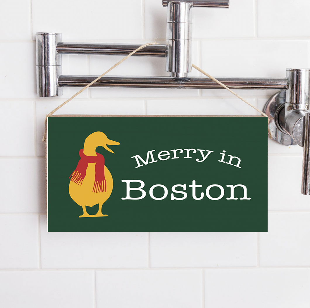Holiday Duckling Twine Hanging Sign