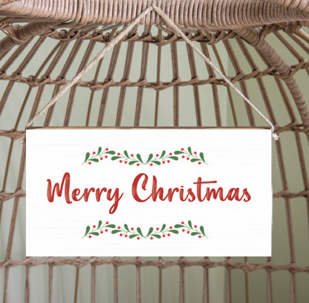 Merry Christmas Twine Hanging Sign