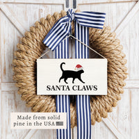 Santa Cat Twine Sign