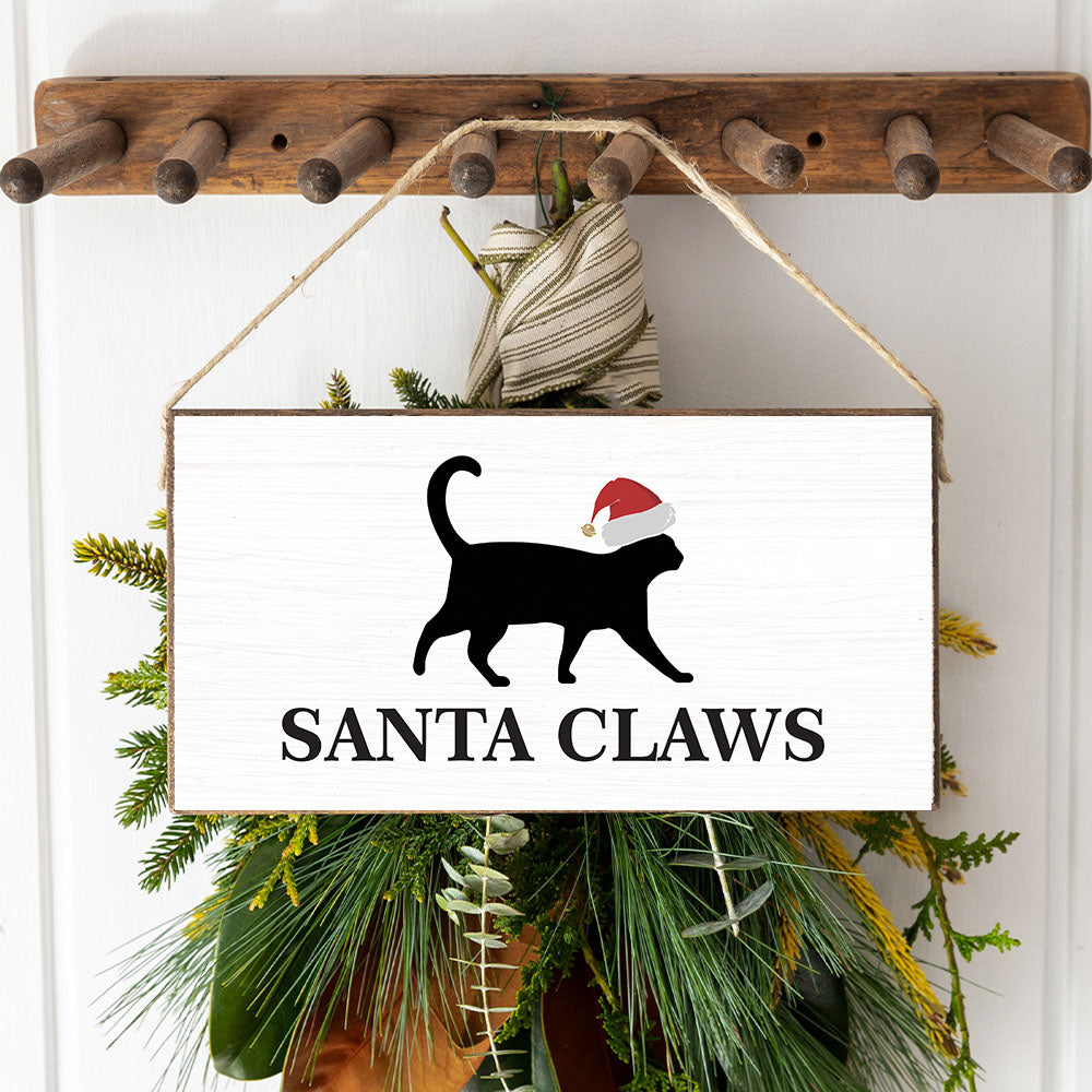 Santa Claws Twine Hanging Sign
