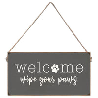 Wipe Your Paws Twine Sign