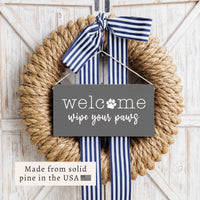 Wipe Your Paws Twine Sign