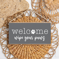 Wipe Your Paws Twine Sign