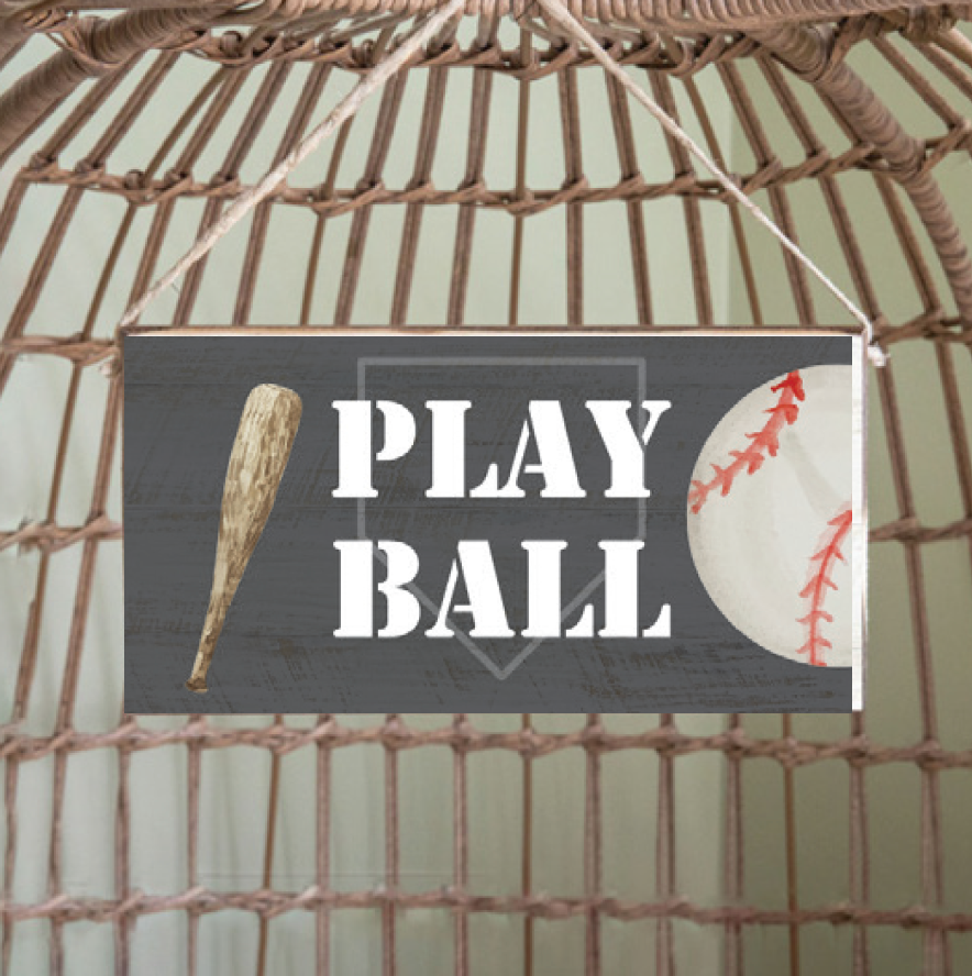 Baseball Twine Hanging Sign