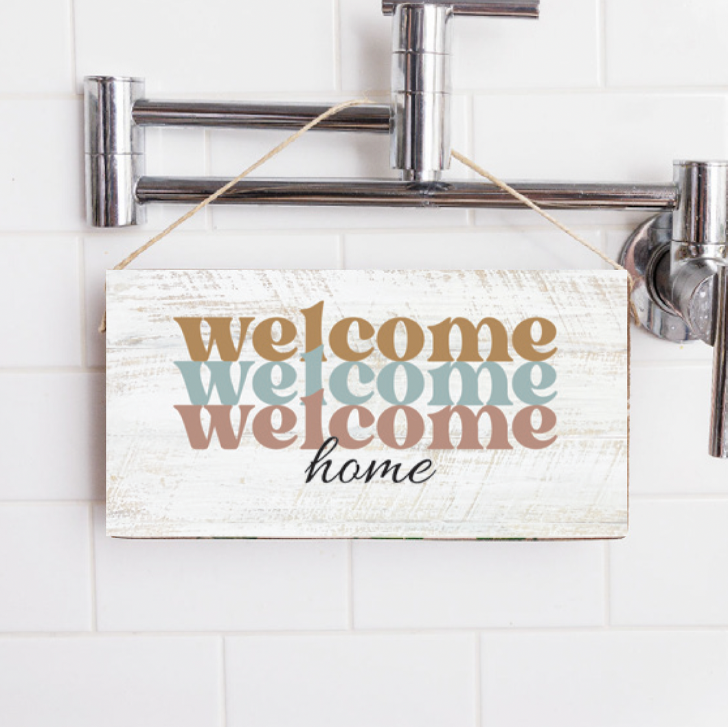 Welcome Home Twine Hanging Sign