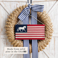 Horse American Flag Twine Sign