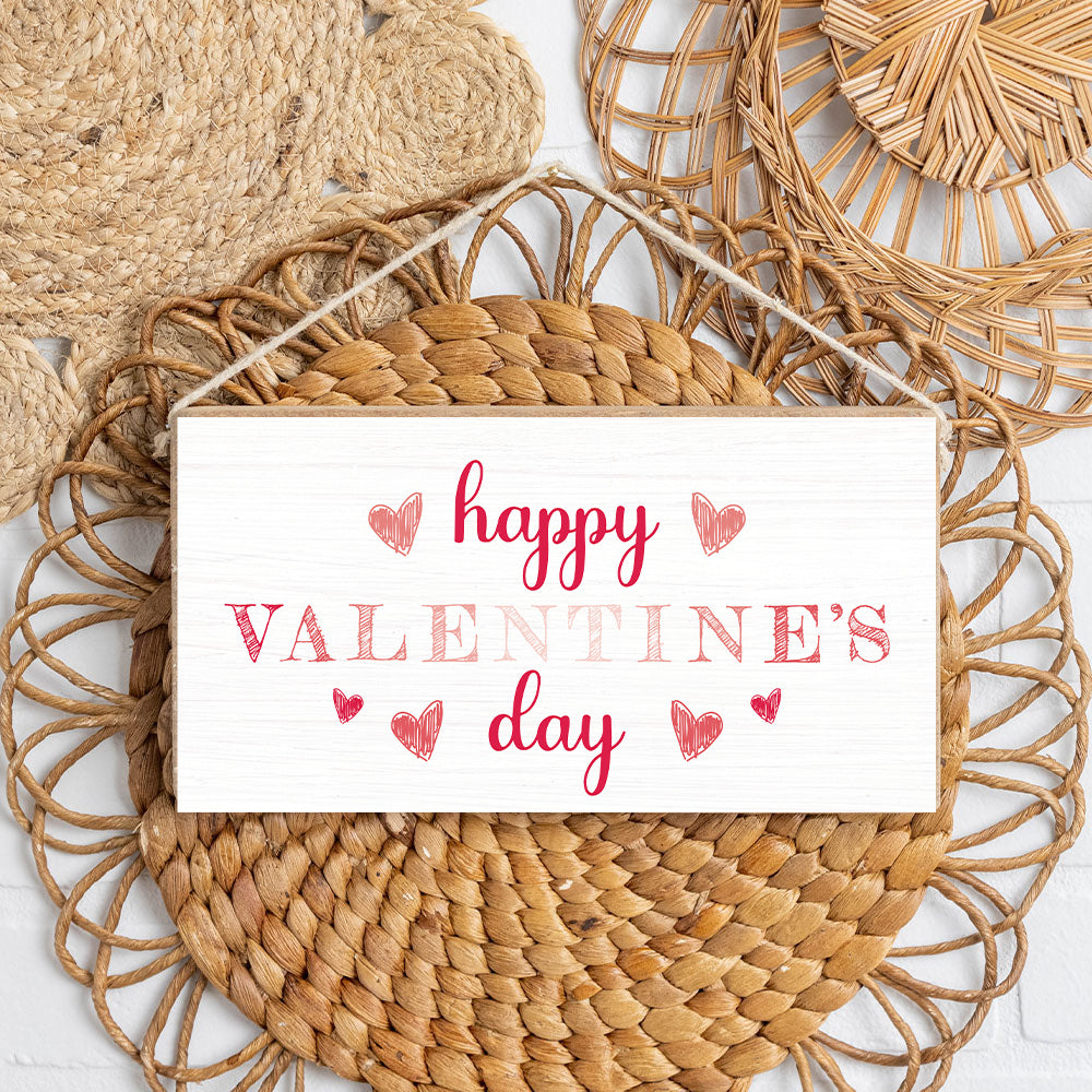 Happy Valentine's Day Twine Hanging Sign