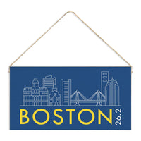 Boston Skyline 26.2 Marathon Twine Sign