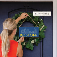 Boston Skyline 26.2 Marathon Twine Sign