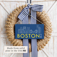 Boston Skyline 26.2 Marathon Twine Sign