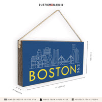 Boston Skyline 26.2 Marathon Twine Sign