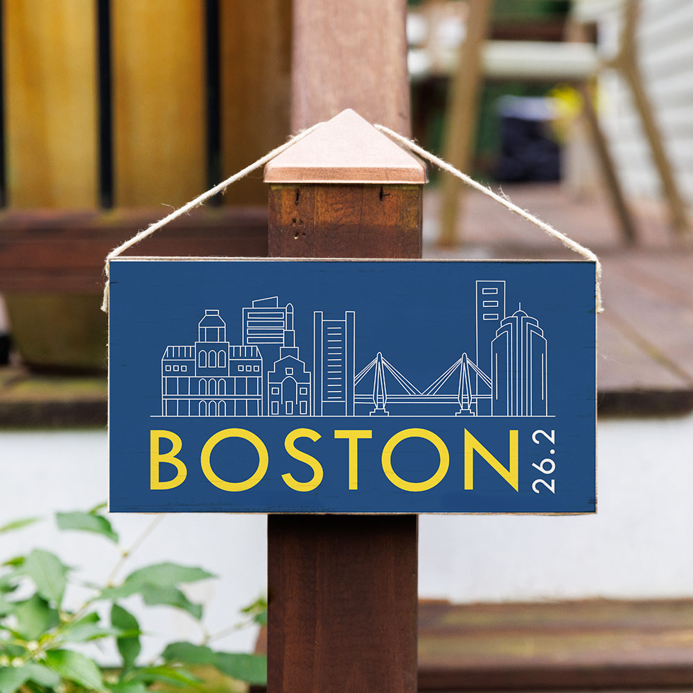 Boston  26.2 Skyline Twine Hanging Sign