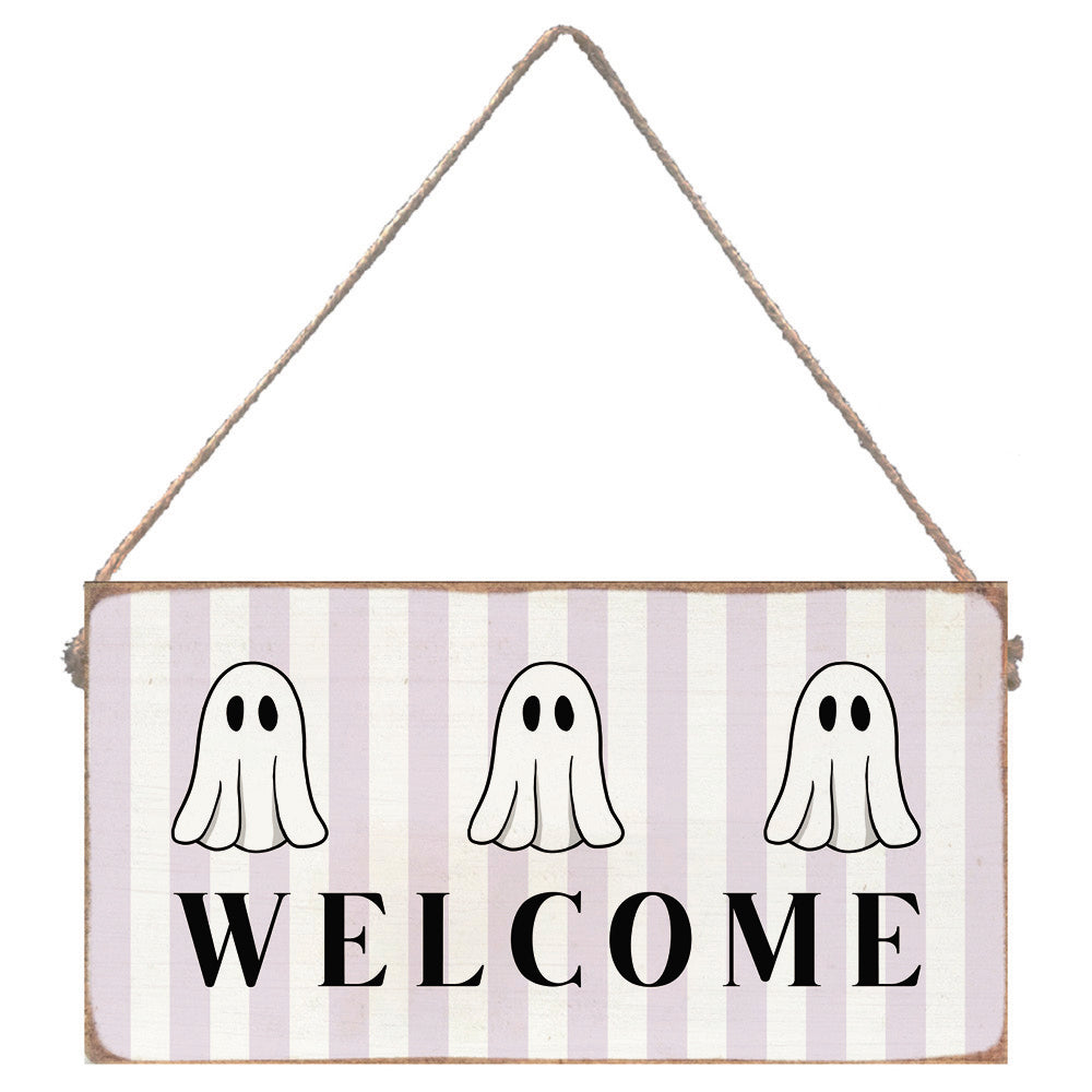Welcome Ghost Twine Sign