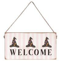 Welcome Witch Hat Twine Sign