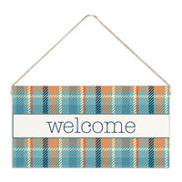 Fall Plaid Welcome Twine Sign