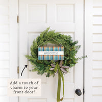 Fall Plaid Welcome Twine Sign