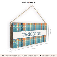 Fall Plaid Welcome Twine Sign