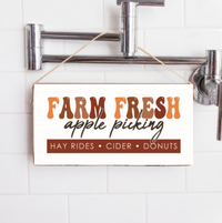 Farm Fresh Apple Picking Twine Hanging Sign