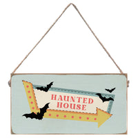 Retro Haunted House Sign Twine Sign