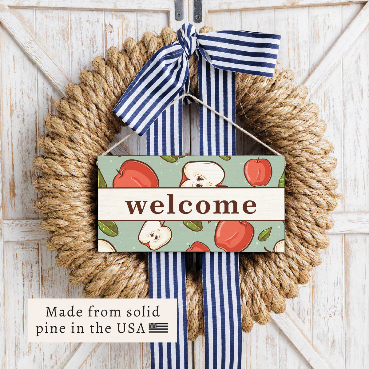 Apples Welcome Twine Sign