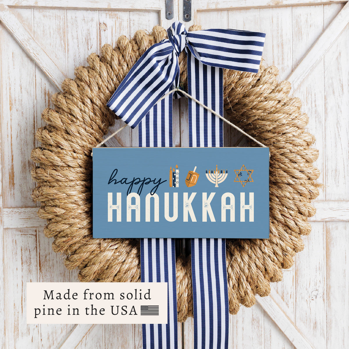 Happy Hanukkah Twine Sign
