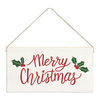 Merry Christmas Holly Twine Sign