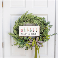 Merry & Bright Festive Christmas Trees Twine Hanging Sign