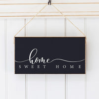 Dark Navy and White Home Sweet Home Twine Sign