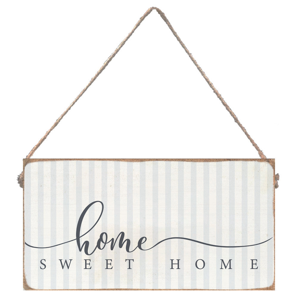 Blue and White Striped Home Sweet Home Twine Sign