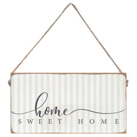 Blue and White Striped Home Sweet Home Twine Sign