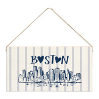 Boston Heart Skyline Twine Sign
