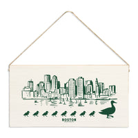 Boston Skyline Ducklings Twine Sign