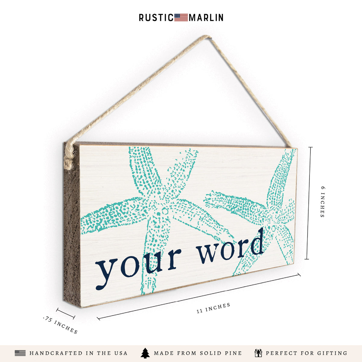 Starfish Personalized Twine Sign