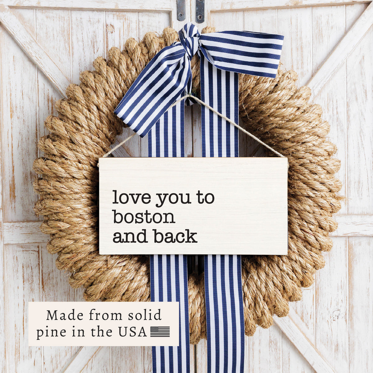 Love You To Personalized Twine Sign
