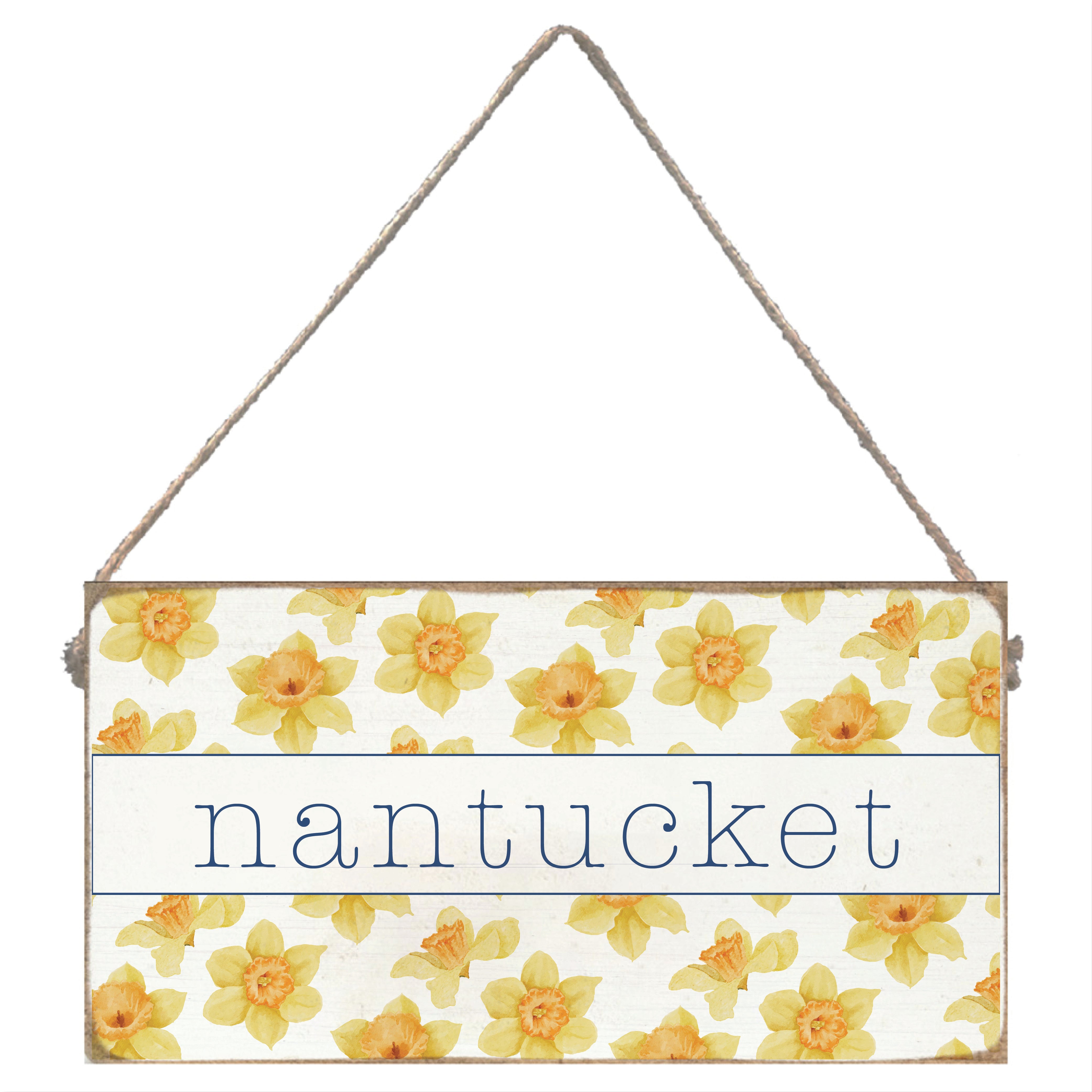 Daffodil Personalized Twine Sign – Rustic Marlin