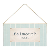 Teal Coastal Flag Personalized Twine Sign
