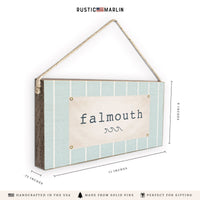 Teal Coastal Flag Personalized Twine Sign