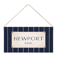 Navy Coastal Flag Personalized Twine Sign