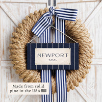Navy Coastal Flag Personalized Twine Sign