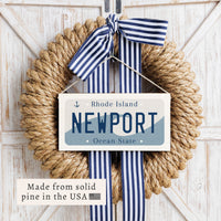 Rhode Island License Plate Personalized Twine Sign