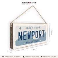 Rhode Island License Plate Personalized Twine Sign