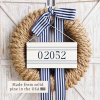 Blue Stripes Personalized Twine Sign