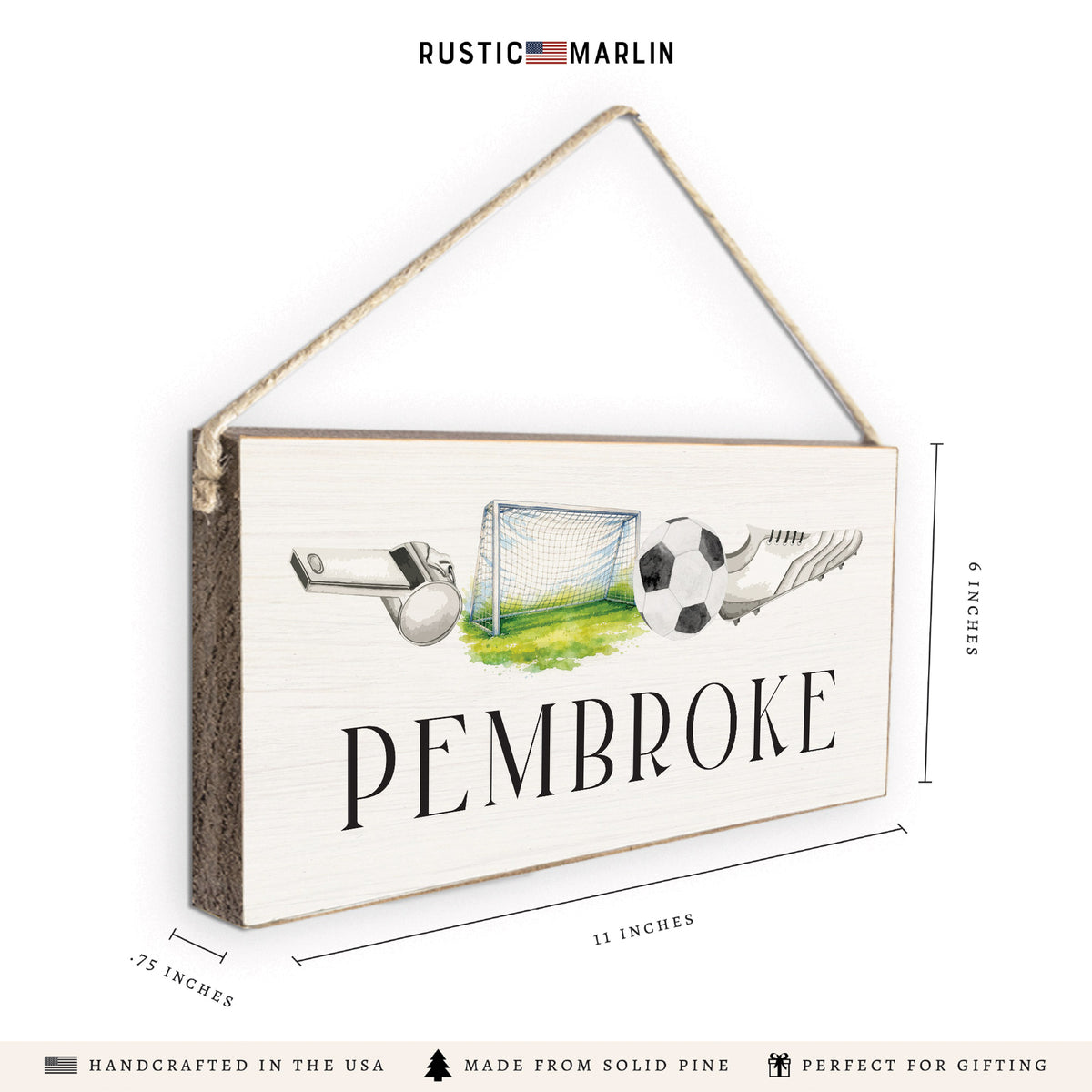 Soccer Icons Personalized Twine Sign