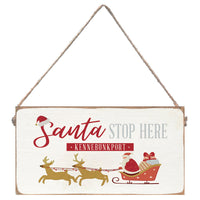 Santa Stop Here Personalized Twine Sign